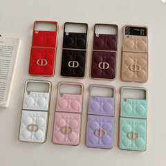 Electroplated Leather Case Case for Galaxy Z Flip