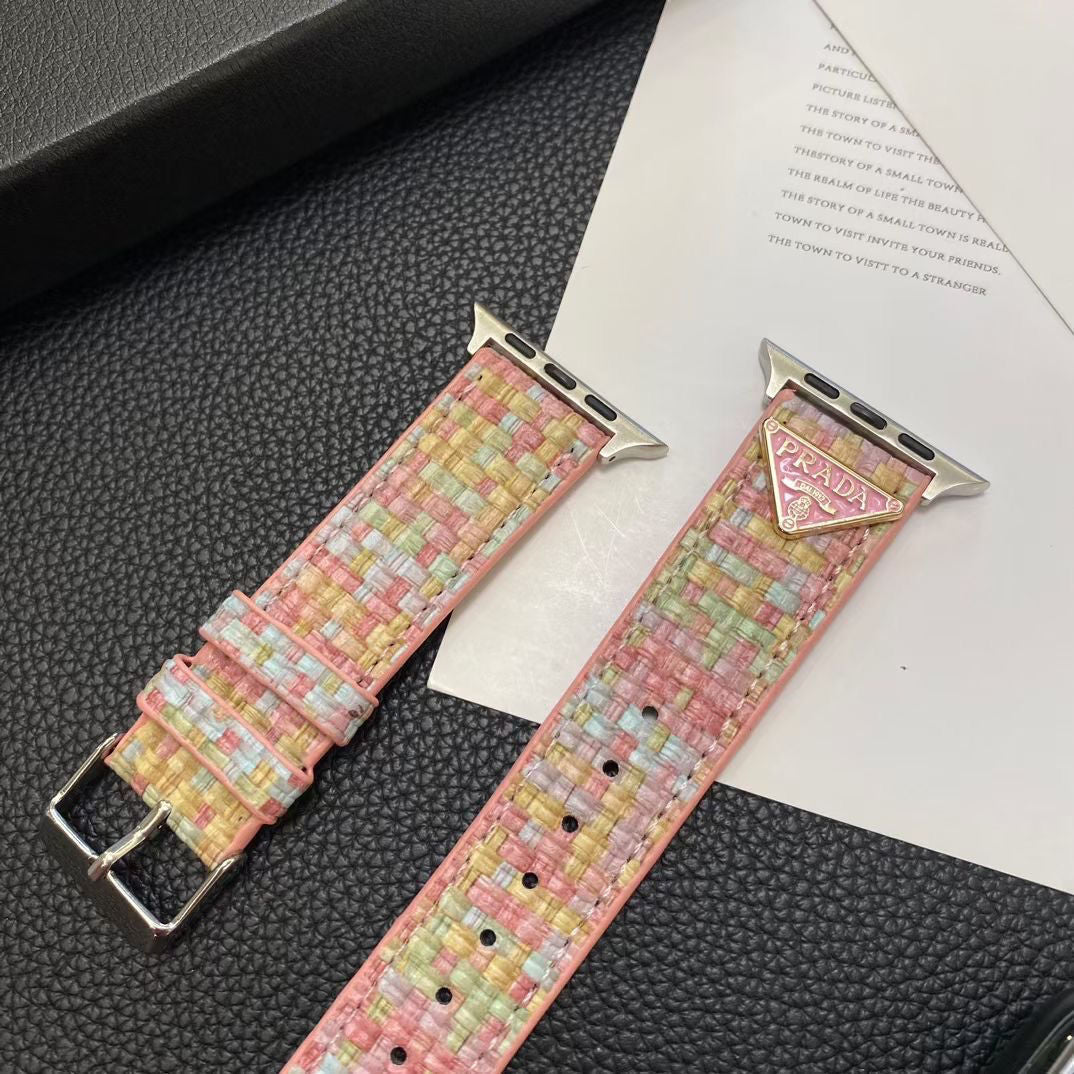 Woven Fabric Triangle Logo Apple Watch Band