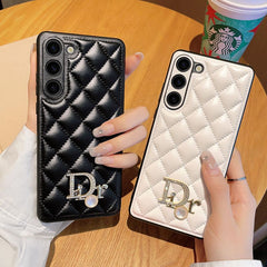 Luxury leather diamond embossed case