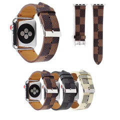 Retro Printed Leather Apple Watch Band