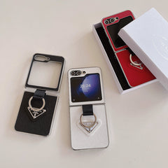 Electroplating Triangle Logo Ring Case Galaxy Z Flip