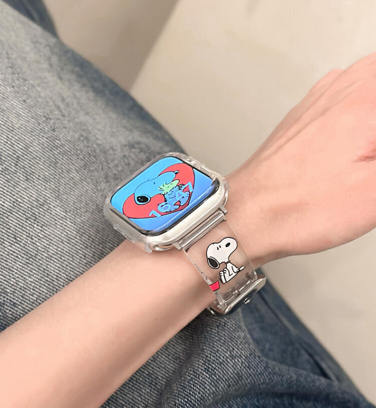 Cute cartoon silicone transparent watch strap