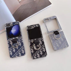 Embossed Ring Holder Case for Galaxy Z Flip