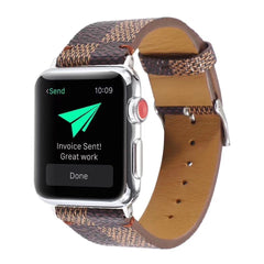 Retro Printed Leather Apple Watch Band