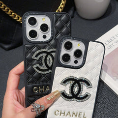 Luxury rhinestone leather case