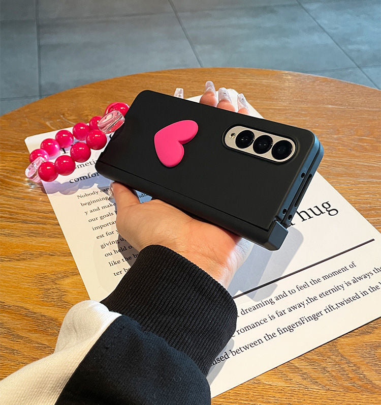 Cute Silicone Heart Fold Case