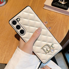 Luxury leather diamond embossed case