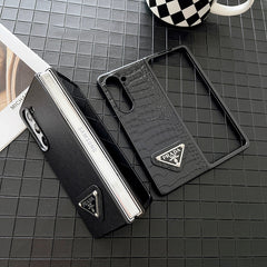 Luxury Embossed Leather Fold Case