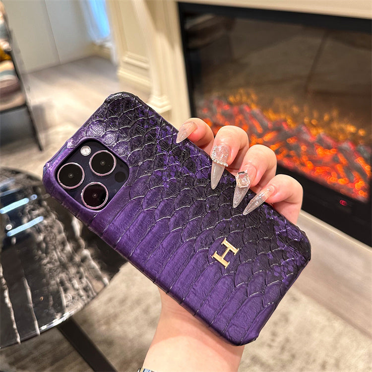 Luxurious purple leather case