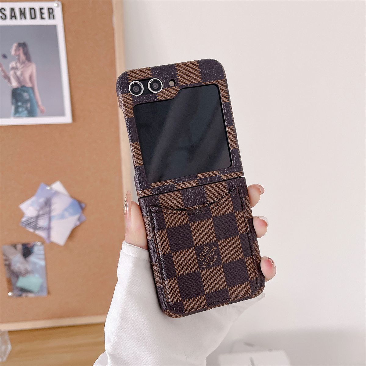 Checkerboard Card Case for Galaxy Z Flip