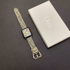 Embossed Fashion Leather Apple Watch Band