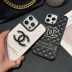 Luxury rhinestone leather case