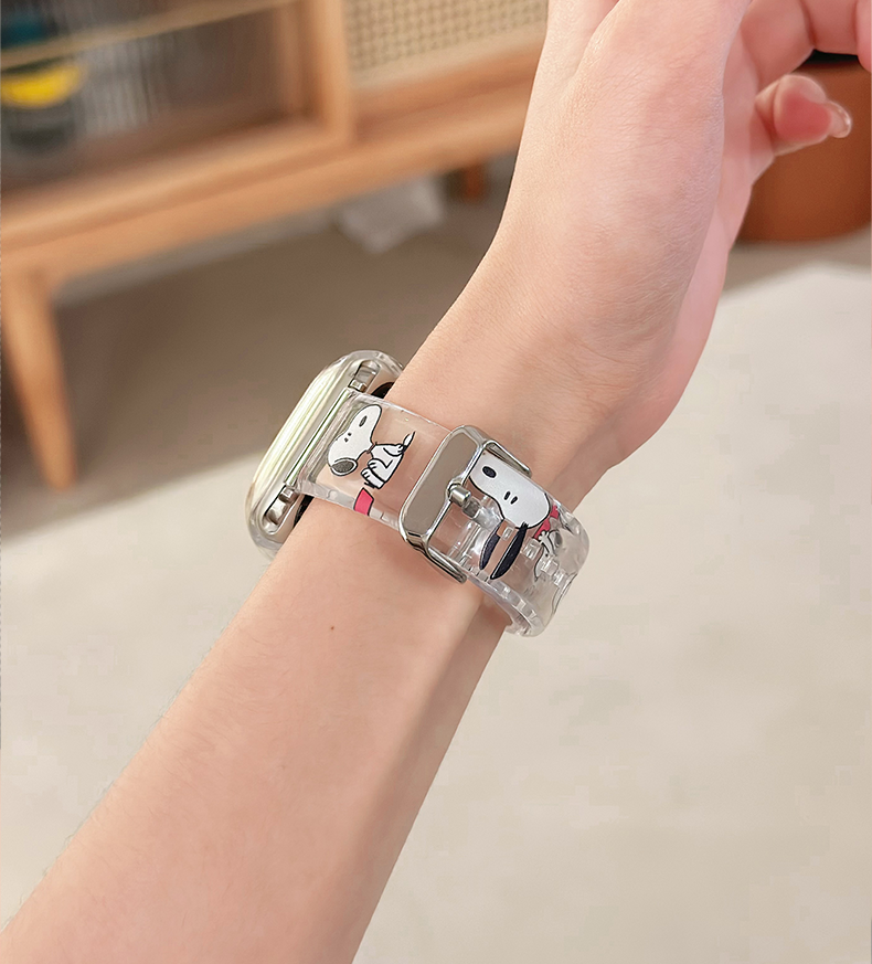 Cute cartoon silicone transparent watch strap