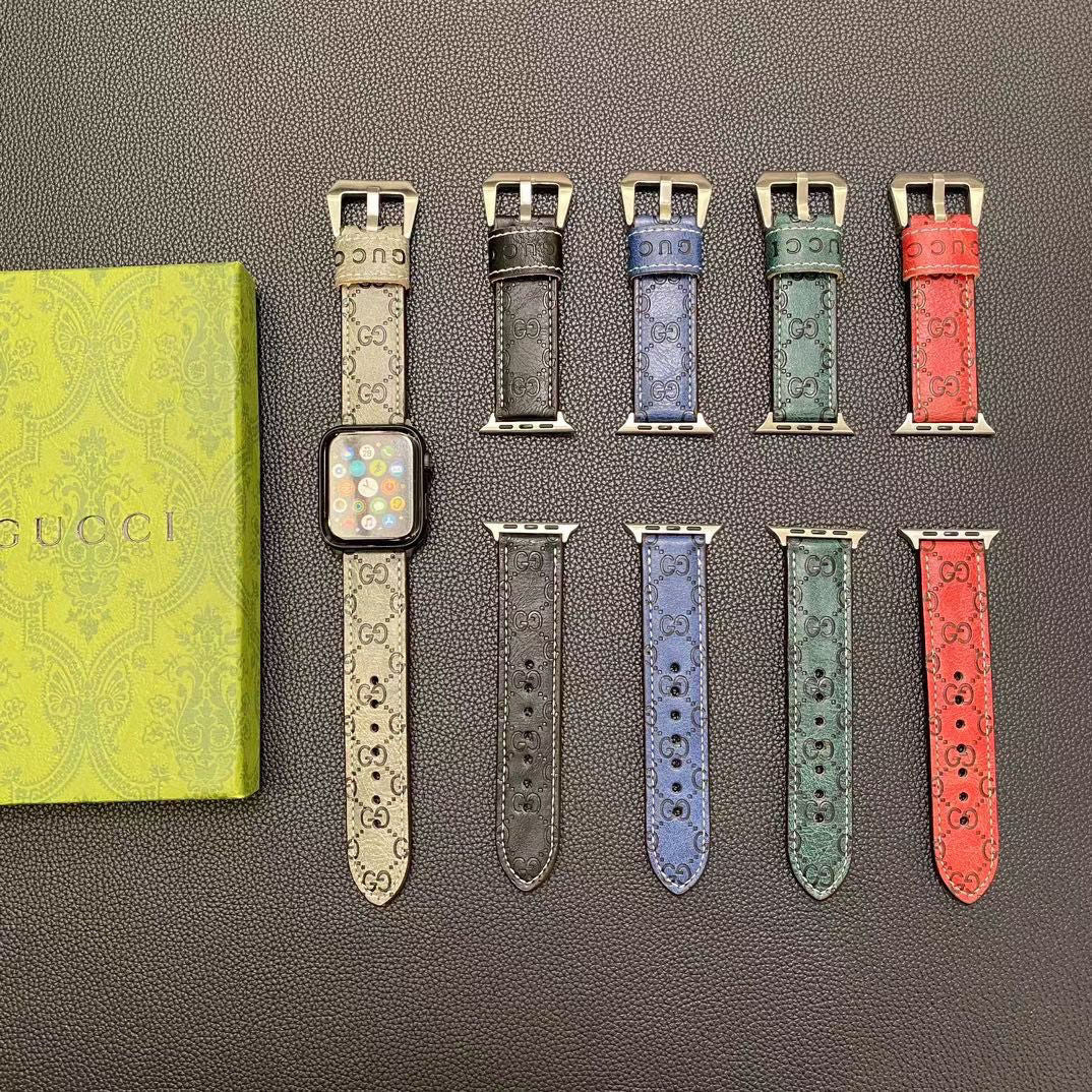 G Embossed Leather Apple Watch Band