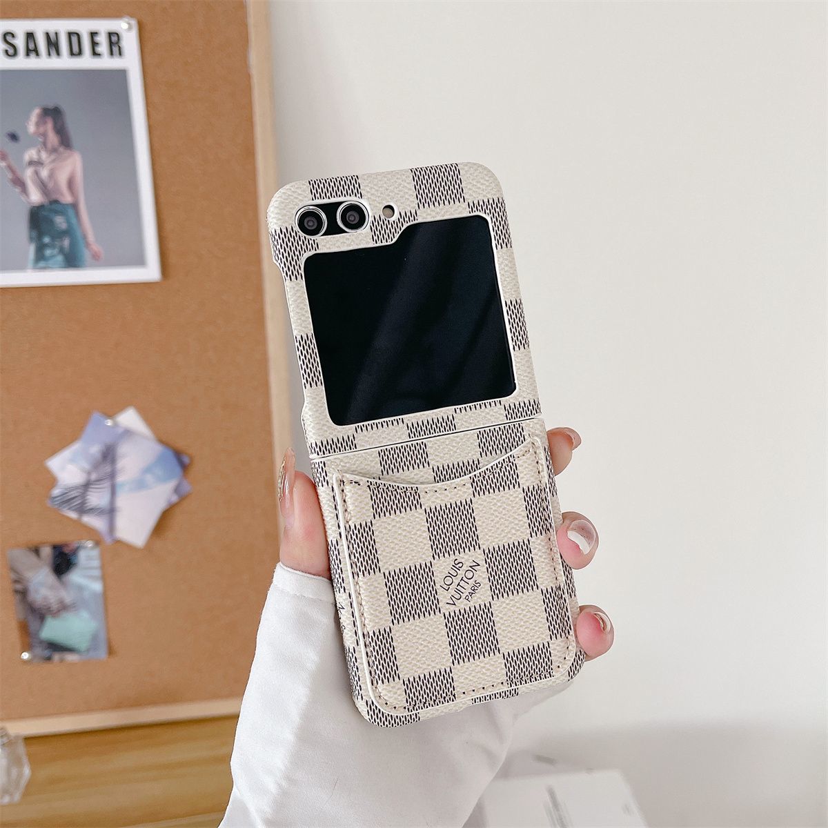 Checkerboard Card Case for Galaxy Z Flip