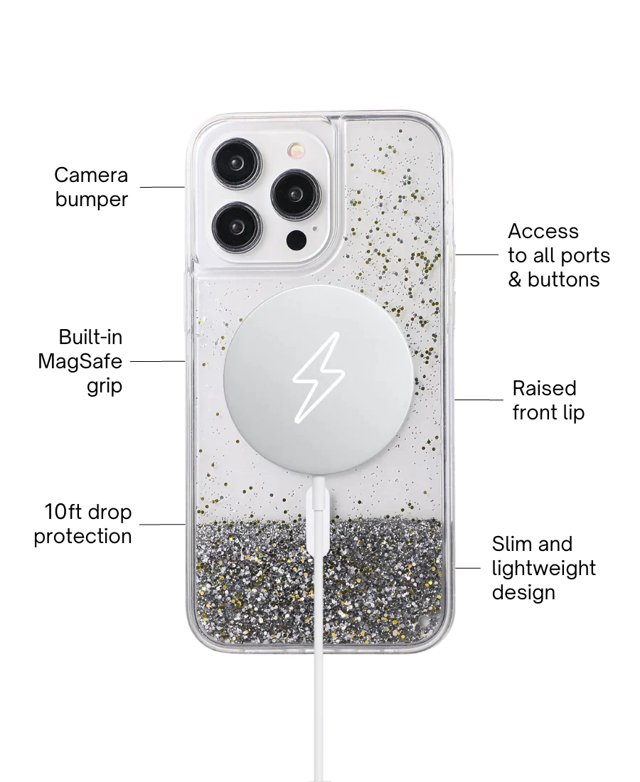 Clear Glitter MagSafe Phone Case