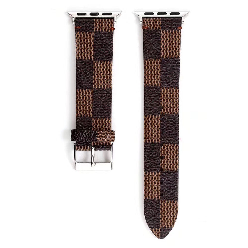 Retro Printed Leather Apple Watch Band