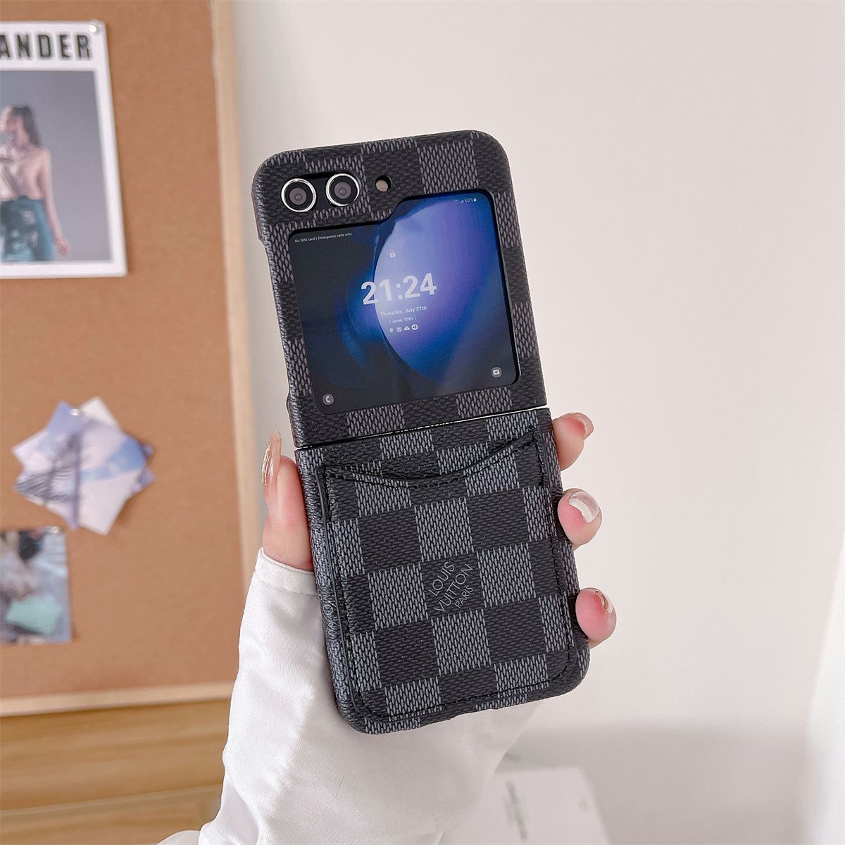 Checkerboard Card Case for Galaxy Z Flip