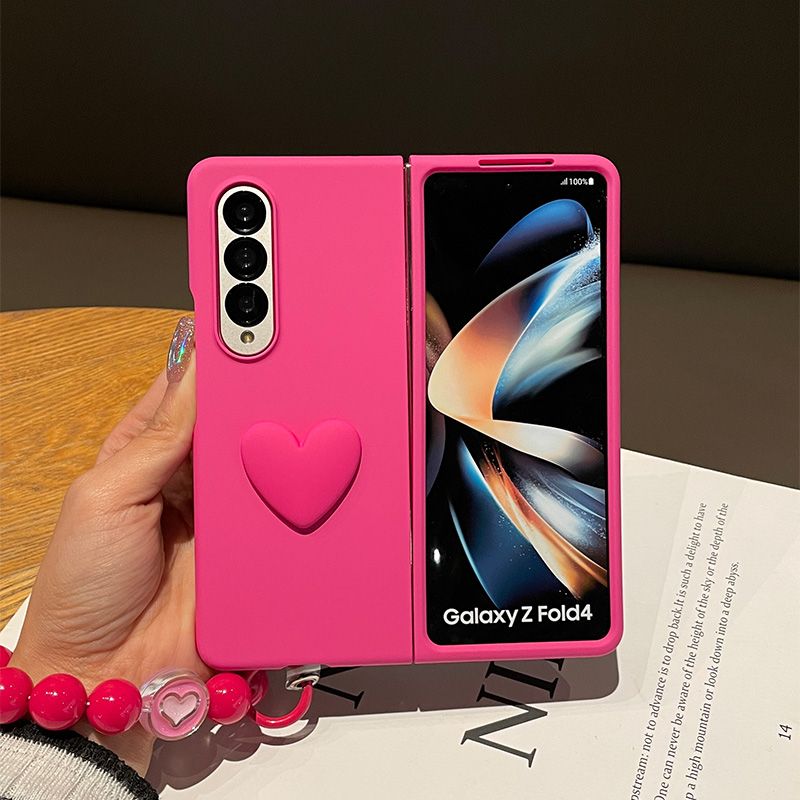 Cute Silicone Heart Fold Case