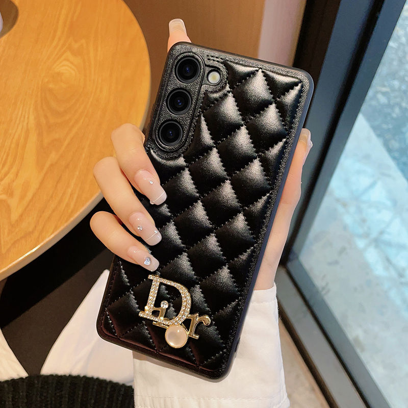 Luxury leather diamond embossed case