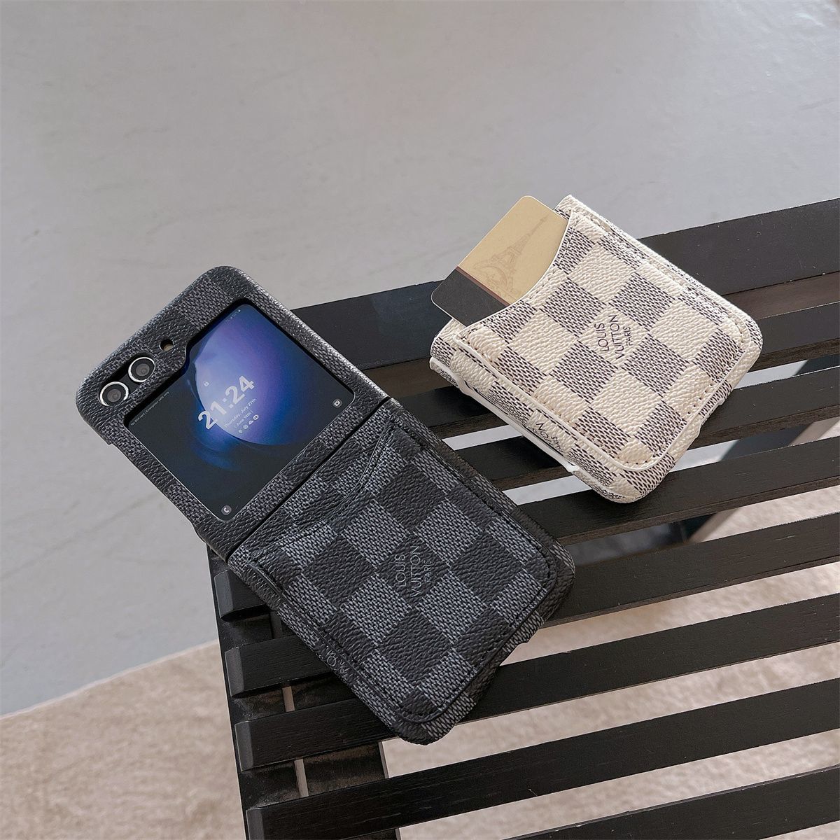 Checkerboard Card Case for Galaxy Z Flip