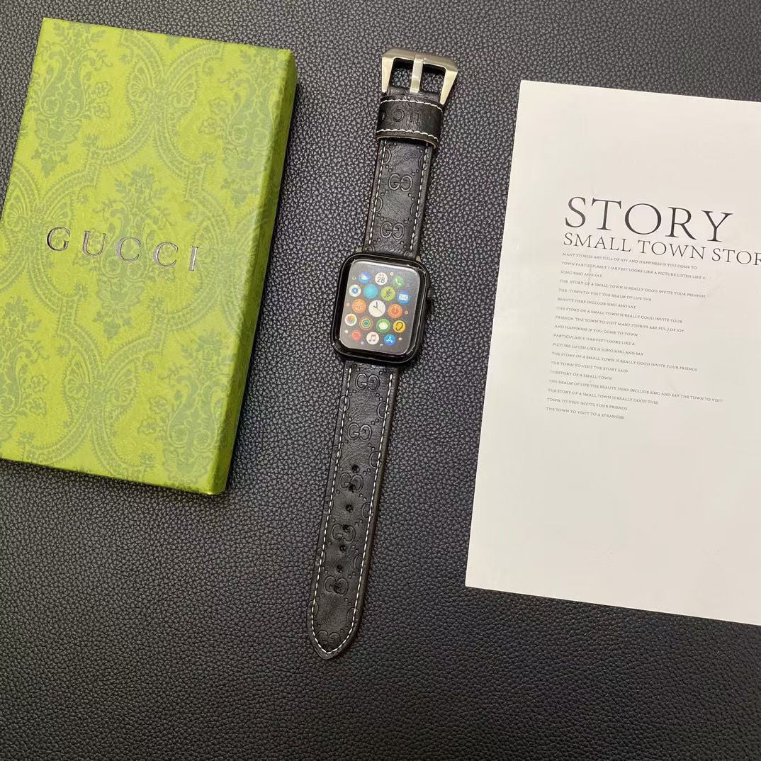 G Embossed Leather Apple Watch Band