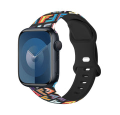 Retro F Embossed Silicone Apple Watch Band