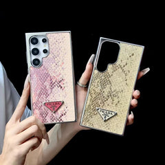 Electroplating Triangle Logo Snakeskin Pattern Samsung Case