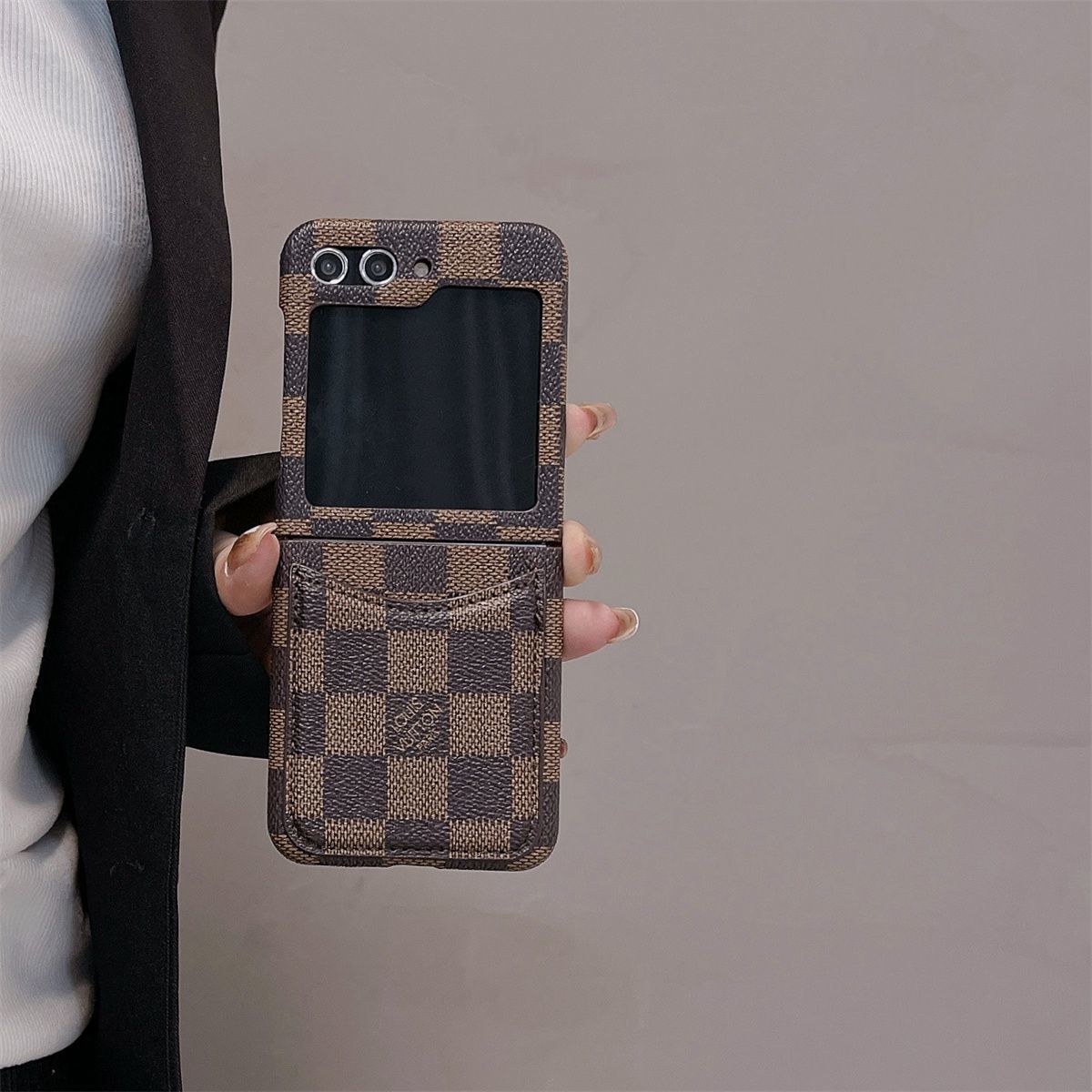 Checkerboard Card Case for Galaxy Z Flip