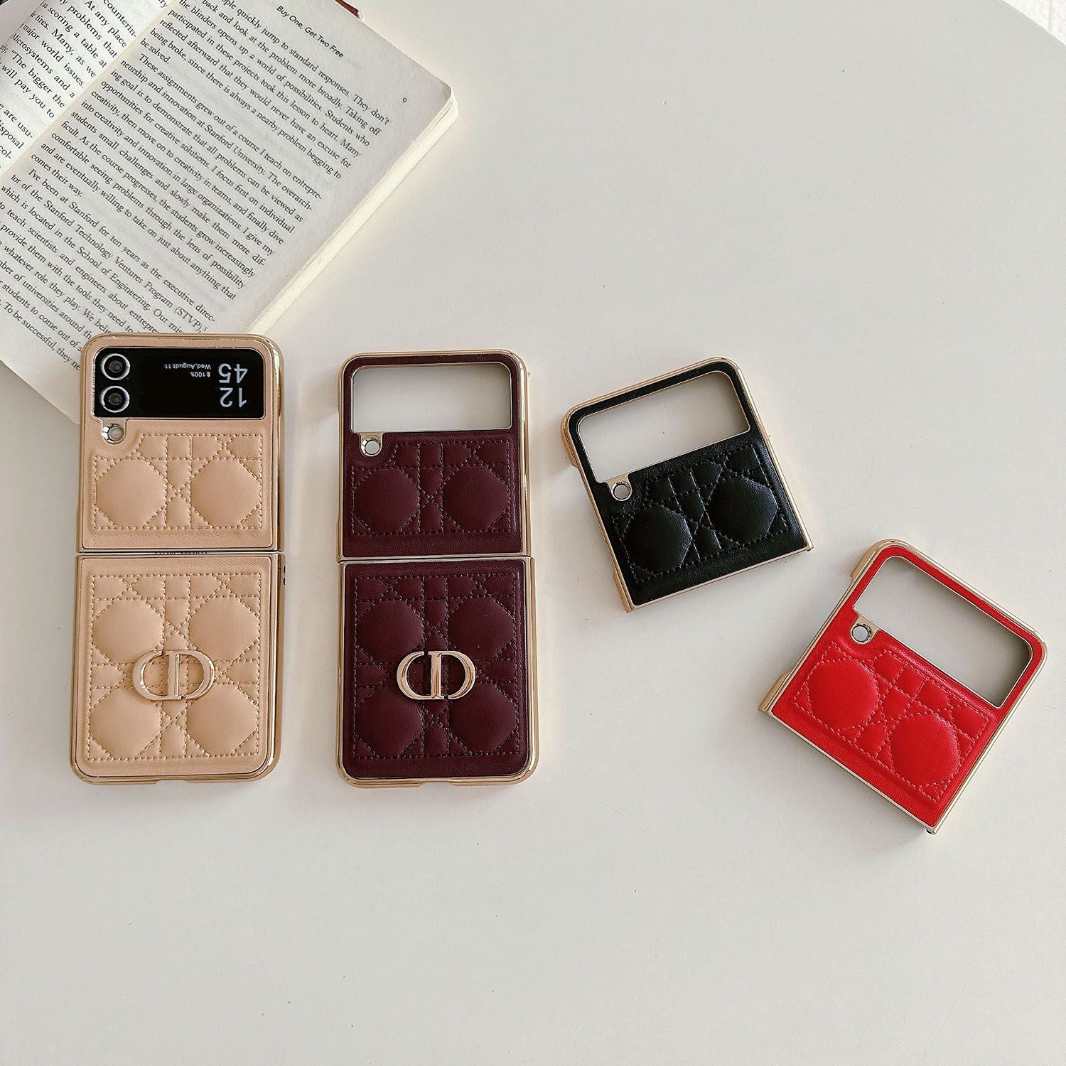 Electroplated Leather Case Case for Galaxy Z Flip