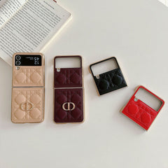 Electroplated Leather Case Case for Galaxy Z Flip