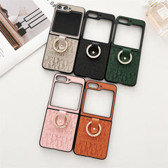 Leather Ring Case for Galaxy Z Flip