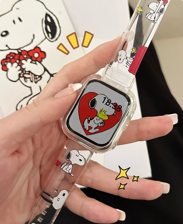 Cute cartoon silicone transparent watch strap