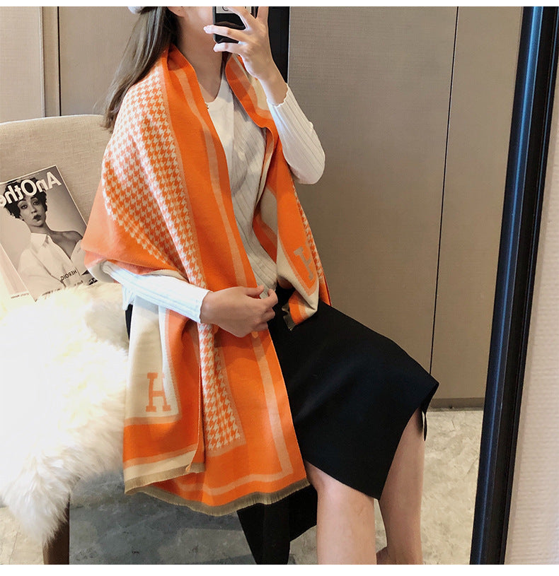 Cashmere warm thickened shawl scarf