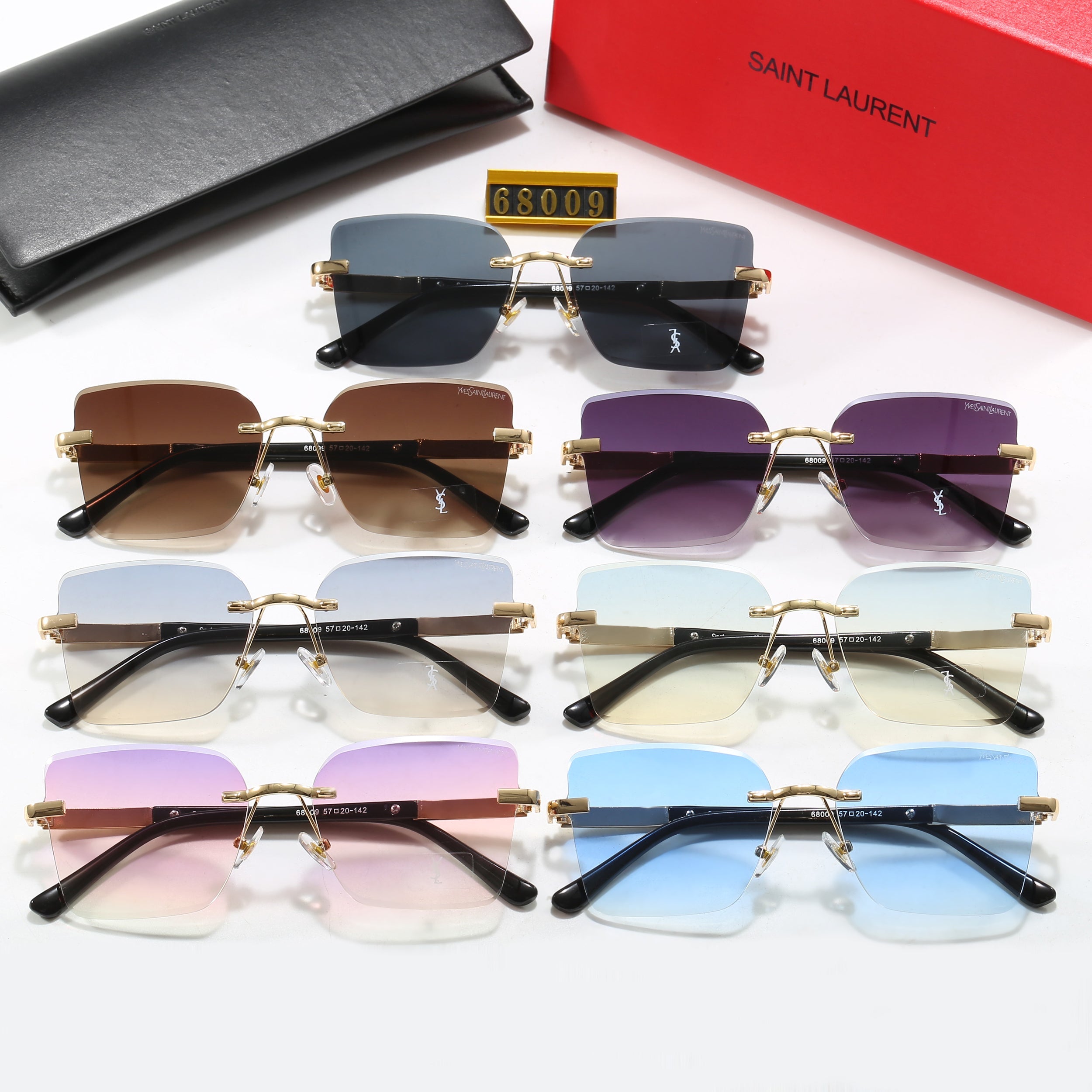 Frameless Metal Temple Sunglasses