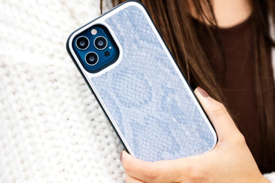 Dusty Blue Snakeskin Battery Case