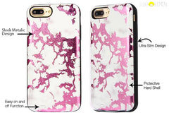 Pink Metallic Marble Battery Power Phone Case