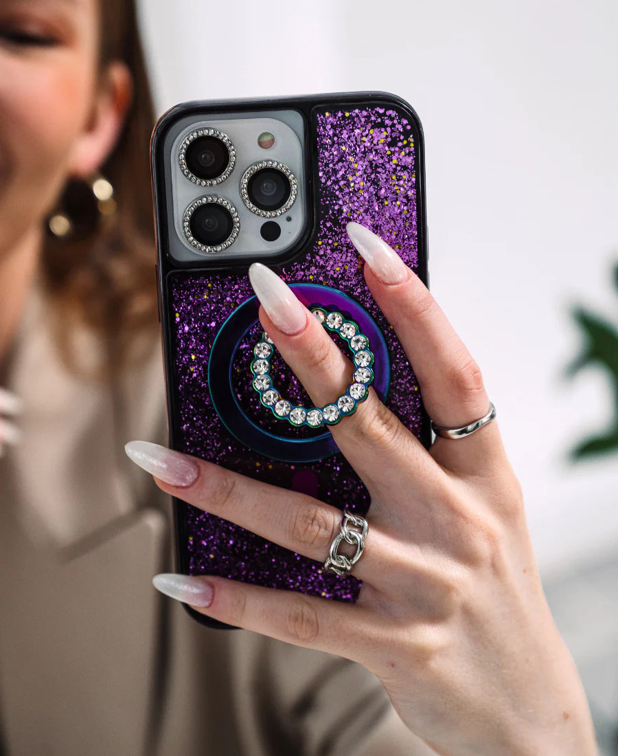 Purple Glitter MagSafe Phone Case