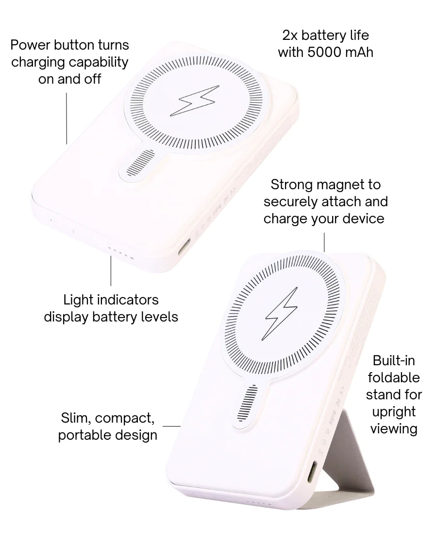 White MagSafe Battery Booster Stand