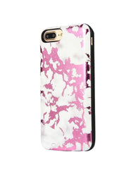 Pink Metallic Marble Battery Power Phone Case