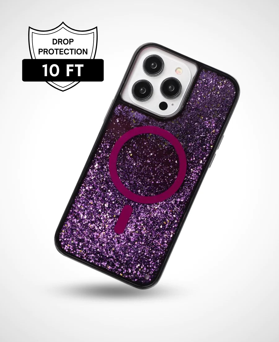 Purple Glitter MagSafe Phone Case