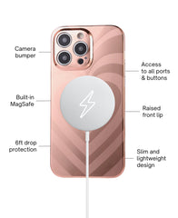 Rose Gold Hearts MagSafe Phone Case