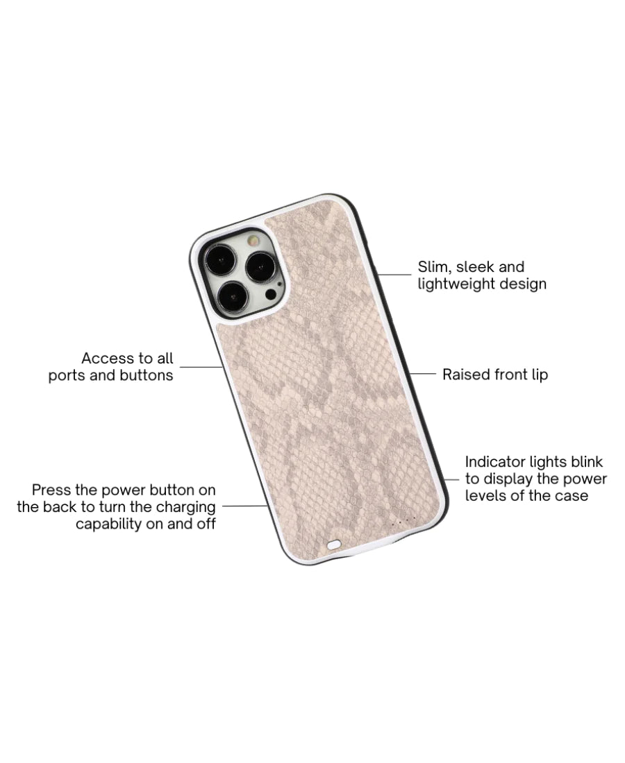 Nude Snakeskin Battery Case