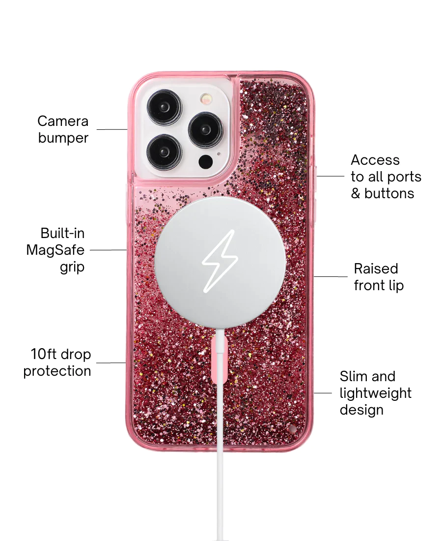 Pink Glitter MagSafe Phone Case