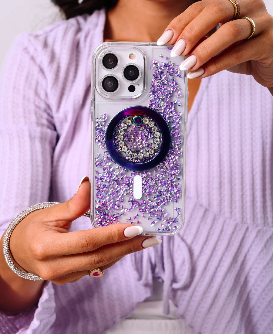 Purple Prism Glitter MagSafe Phone Case