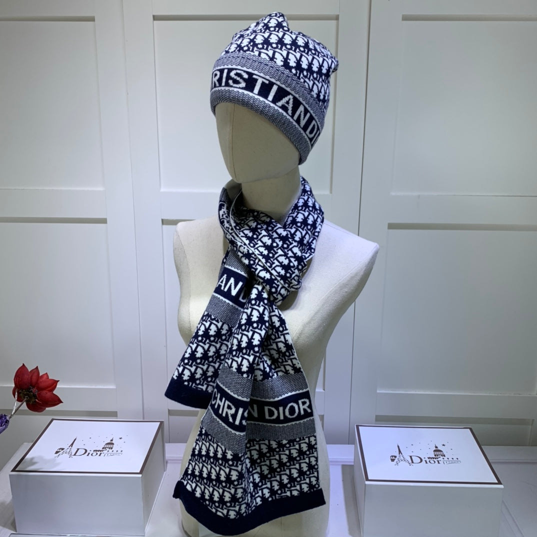 Classic Monogram Cashmere Scarf Hat Set