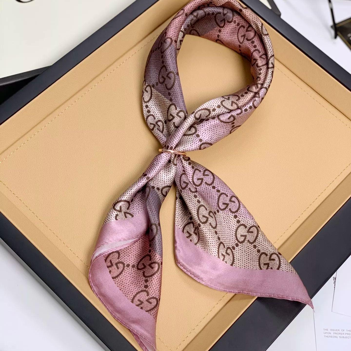 Multicolor Monogram Letter Square Scarf