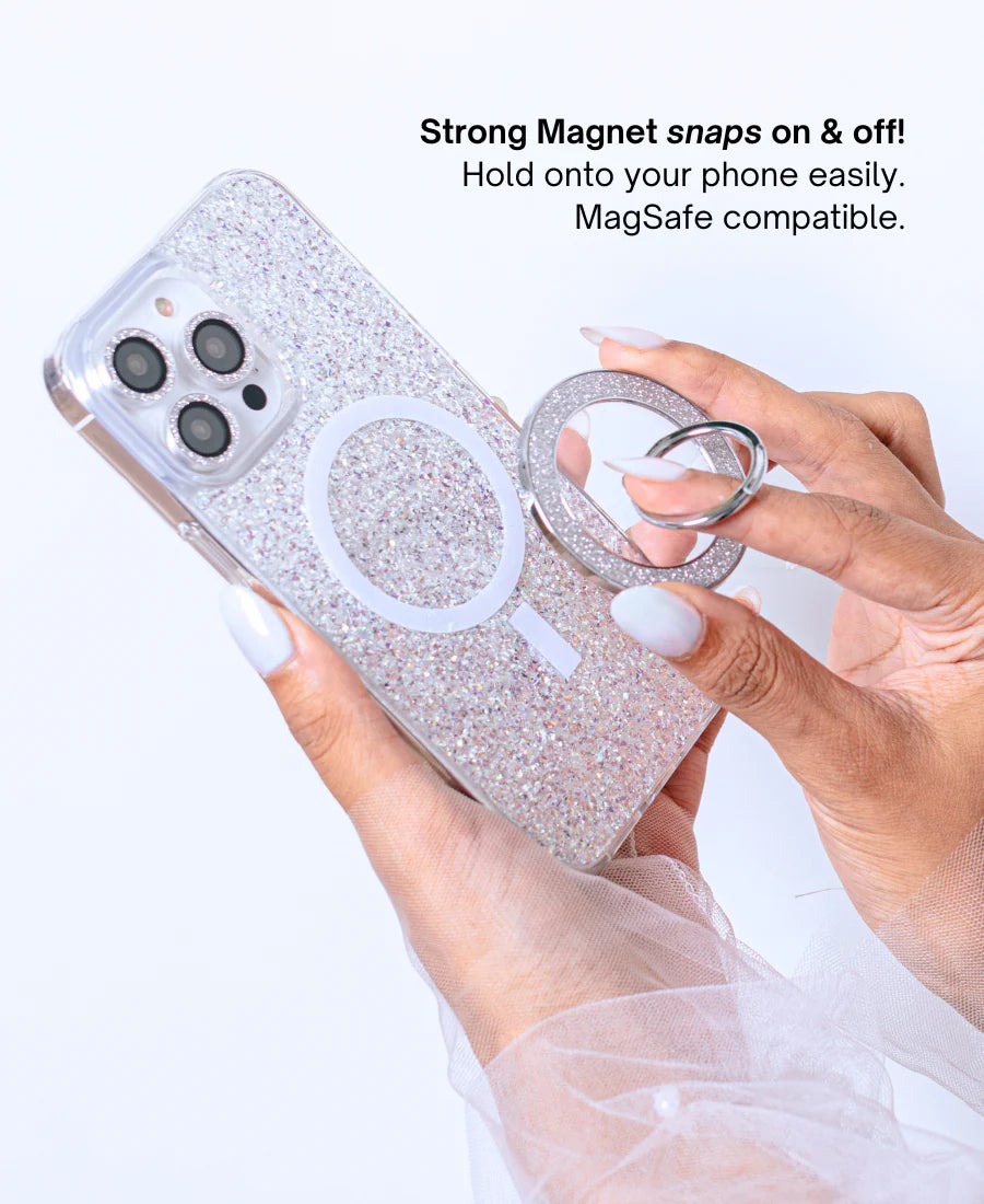 Silver Glam Sparkle MagSafe Ring Holder