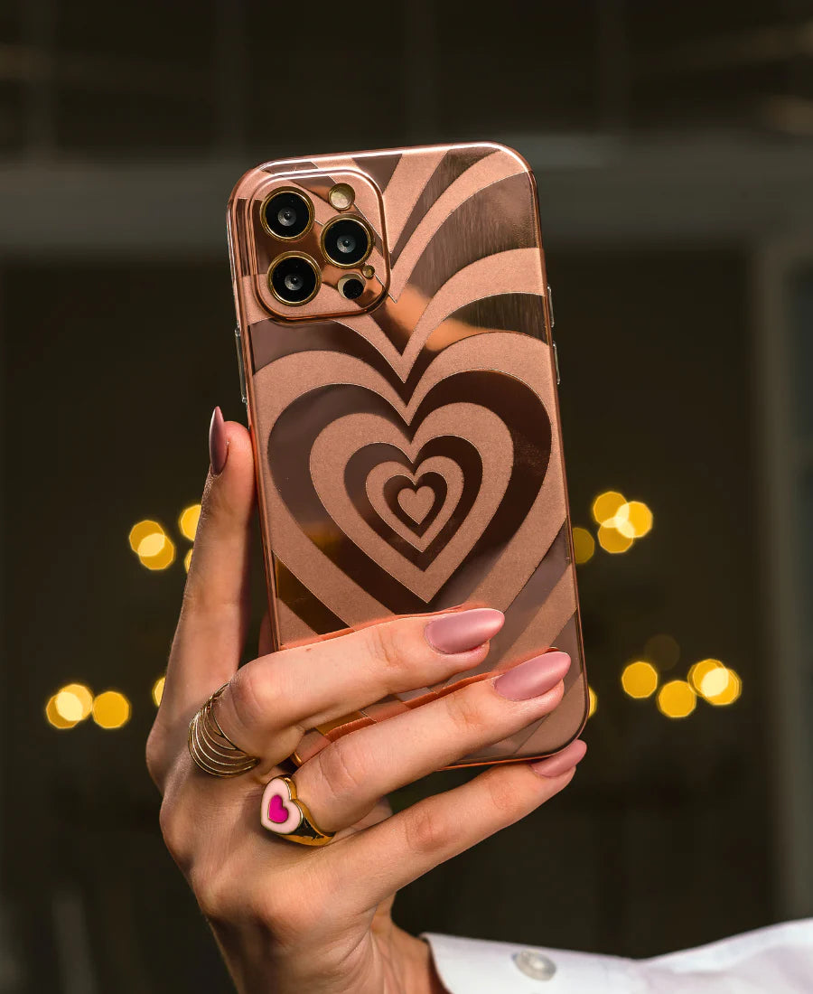 Rose Gold Hearts MagSafe Phone Case