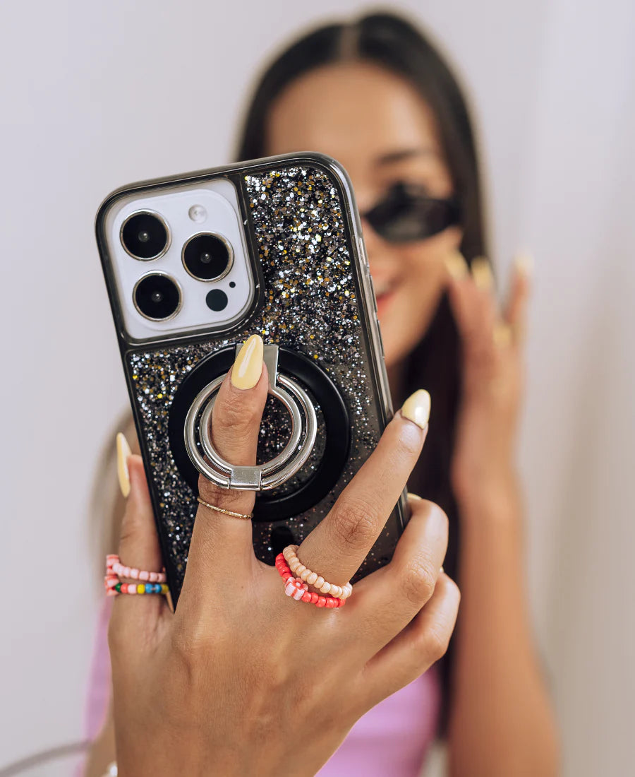 Black Glitter MagSafe Phone Case